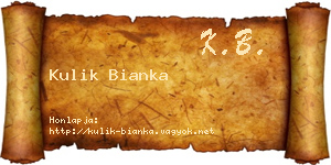 Kulik Bianka névjegykártya